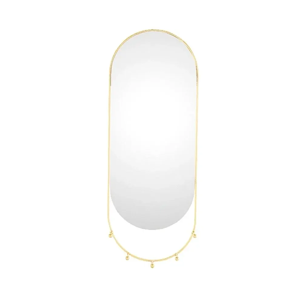 Short Stories Halland Hanging Mirror Oval NIB New in Box NWT Gold metal frame
